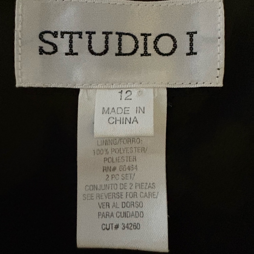 Vintage Y2K Black Floral Midi Dress | Studio I | Size 12 - Picture 10 of 12